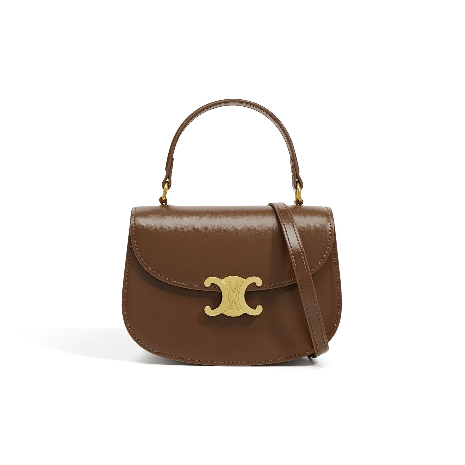 

5A Arcs of Triomphes leather bag autumn and spring high-grade sense niche fashion bag single shoulder crossbody bag hand carry bag, Black