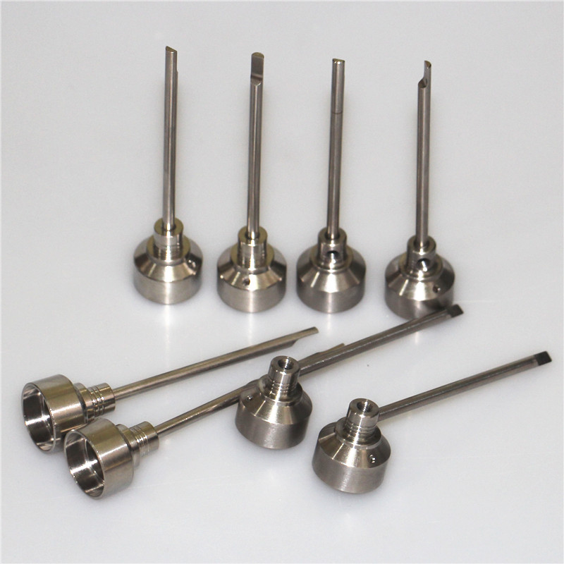

Universal Titanium Carb Cap GR2 Domeless Titanium Nails with Titanium Dabber for both 10mm 14mm 18mm VS Ceramic Nail Quartz Nail