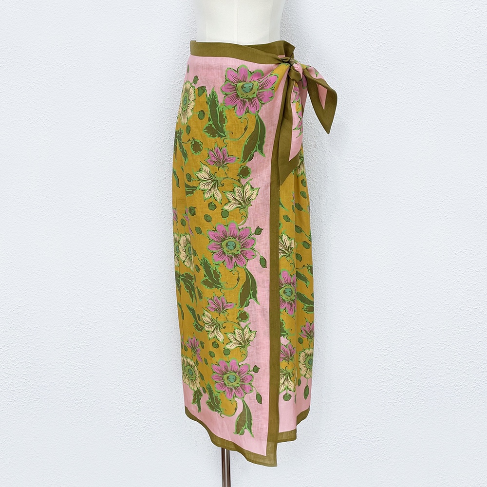 

Skirts 2023 Australian designer designed linen print skirt B, Multi