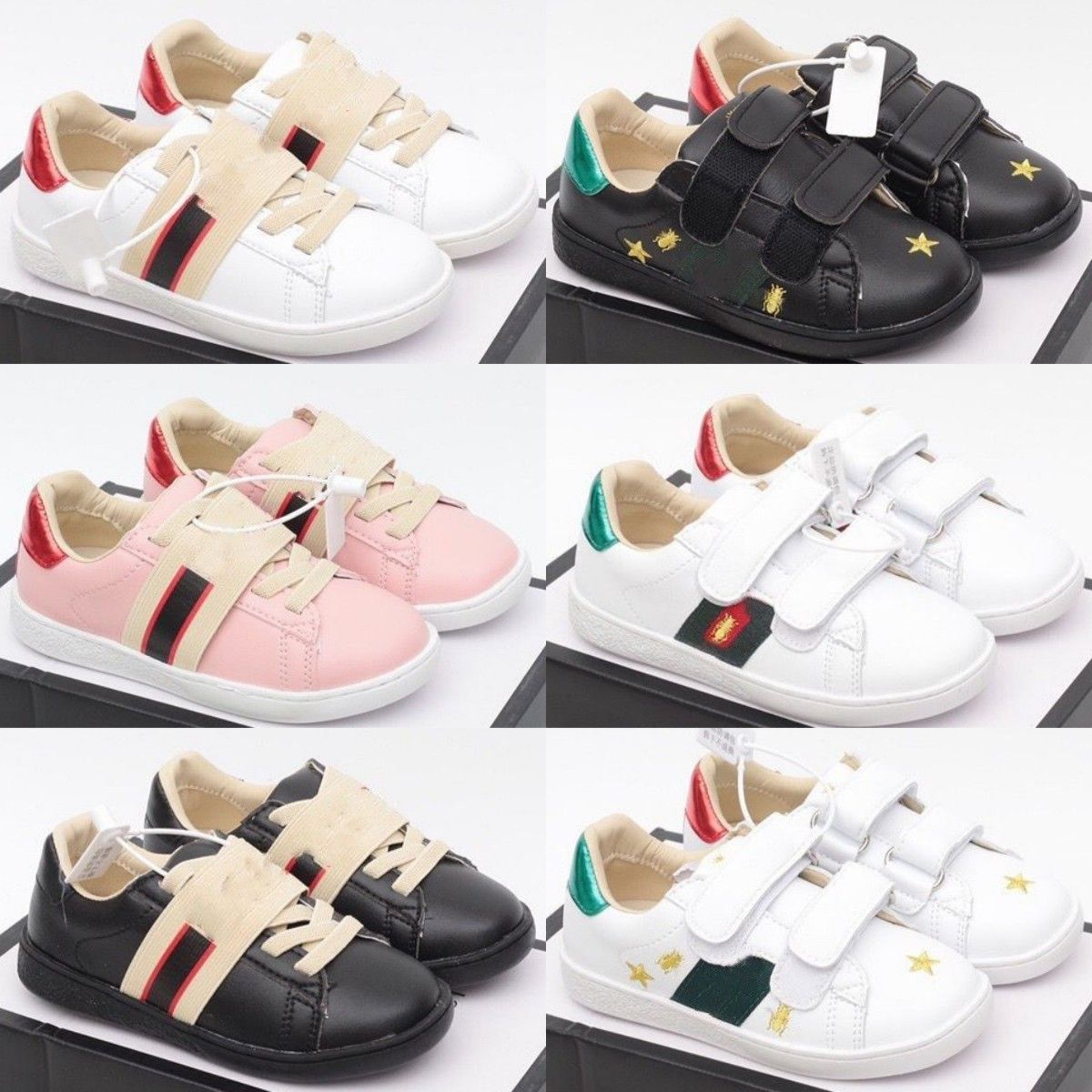 

Kids Shoes Designer Casual Bee Trainers Toddler Baby Shoe Kid Youth Sneaker Infants Boys Girls Children Black White Pink Luxury Brands Sneakers Q0T8#