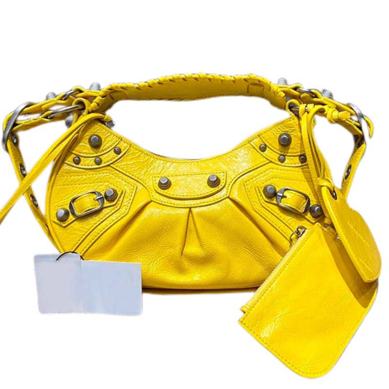 

Unisex crossbody bags for women designer handbag cool bike motorcycle bag shoulder bags quality womens large capacity chain purse satchel luggage, Yellow