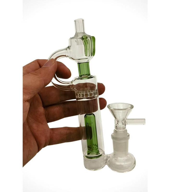 

15cm height percolator water pipes Hookahs smoking glass pipe recyler dab rigs oil unique bong with 14mm bowl