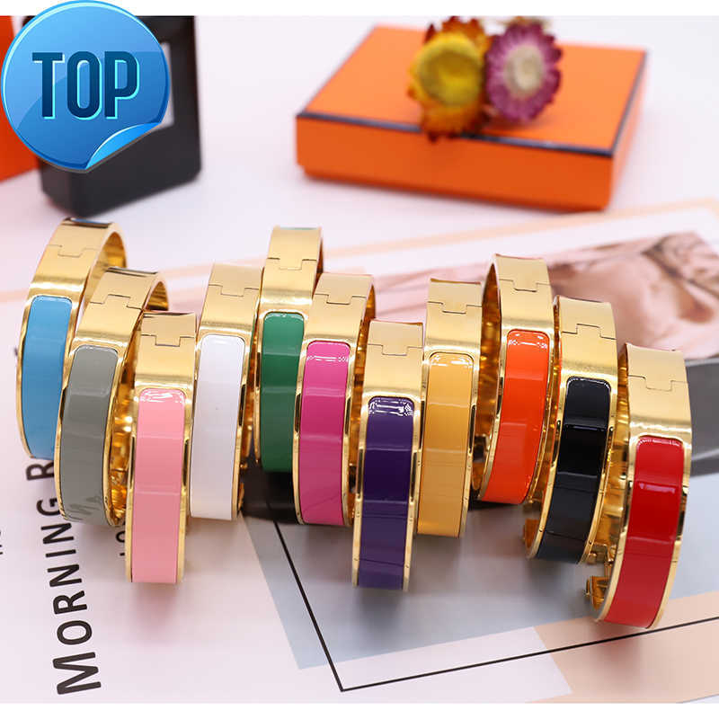 

Enamel Rainbow Bracelets Woman Cuff Fashion Bracelet for Man Women Jewelry Jewelrys 11 Color Optional