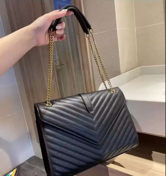 

Y-Shaped Designer Bags Luxurys Women shoulder bags Y letter Gold Chain Crossbody Bag Leather Handbag woman Tote bag LOULOU Flip Cover Wallet makeup bags Plain Purse, 6#