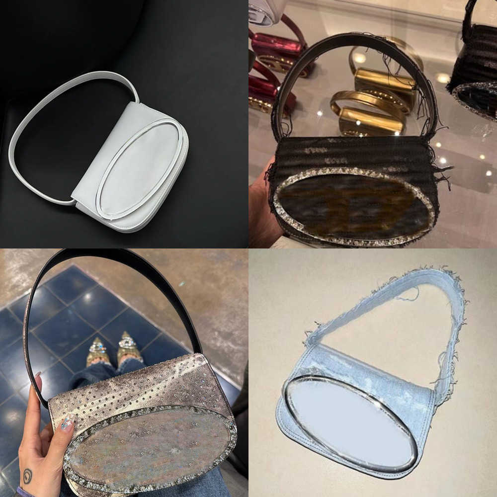 

Shoulder Bags designer bag women handbags Purse Half Round Leather Underarm Flap crossbody denim bag Fashion Handbag 2 sizes 230306, 12cm-pink- with logo