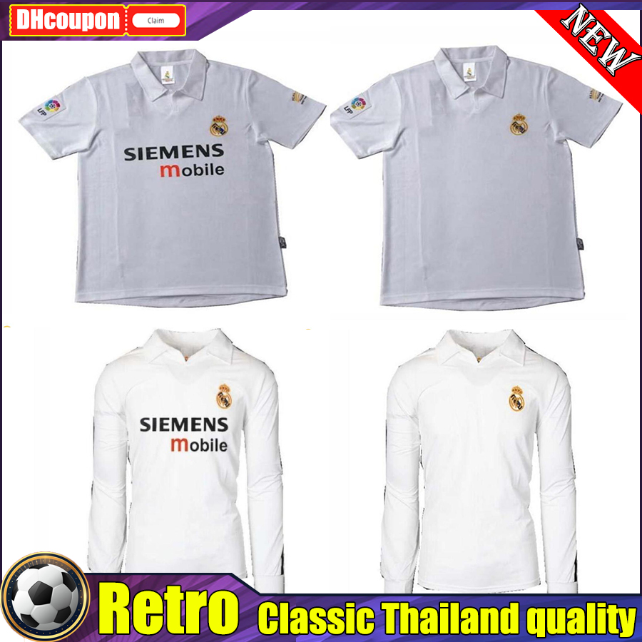 

04 05 retro BECKHAM adult soccer jerseys ZIDANE real Redondo madrids CARLOS RAUL vintage classic football shirt camisetas futbol camisa foot top thai quality, 02