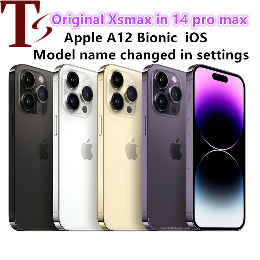 

Apple Original iphone Xsmax in iphone 13 pro Max 14 pro max style phone Unlocked with 13promax box&Camera appearance 4G RAM 64GB 256GB ROM smartphone, Gold