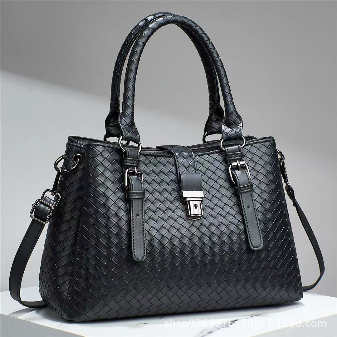 

Fashion Plaid Bag PU Female Large Capacity Big Handbag Checkerboard Handbags Trendy Casual One Shoulder Messenger Tote Bags Trend, Black