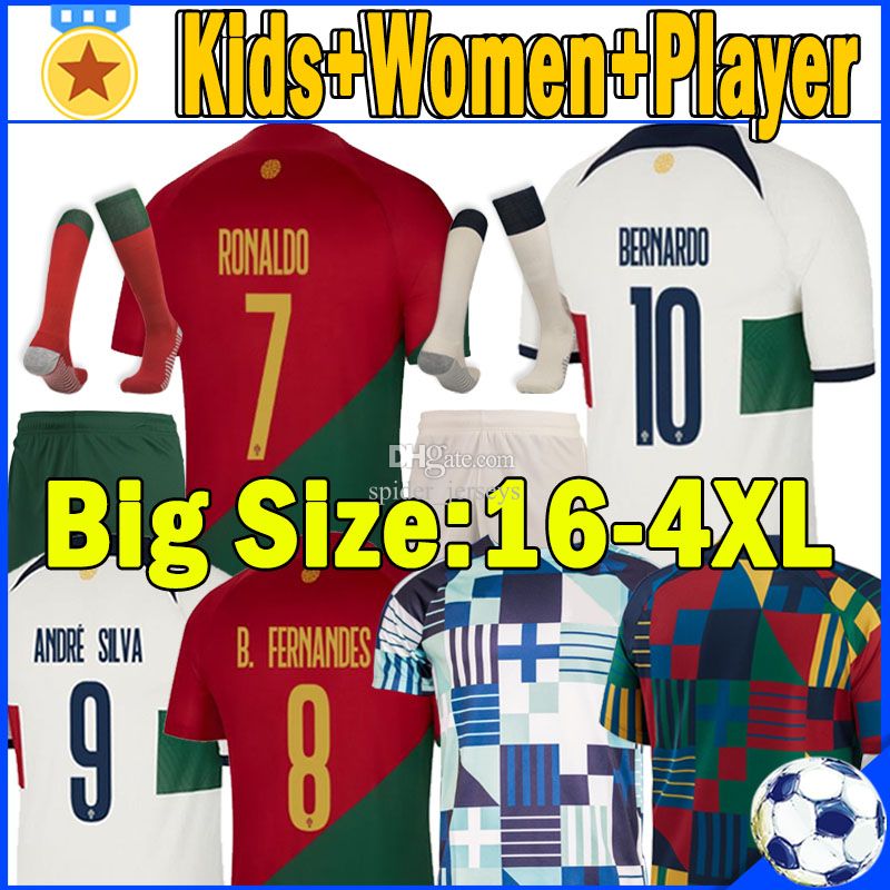 

XXXL 4XL 2022 Portuguese Soccer jerseys Portogallo Player Training Bruno Fernandes 22 23 Andre Silva Joao Felix NEVES DIOGO J. Ruben Dias Me, Putaoya 2022 away kids kits