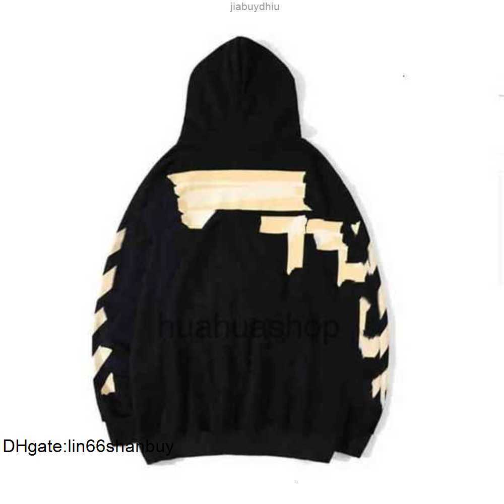 

2023 %60 Off Style Trendy Fashion Sweater Painted Arrow Crow Stripe Loose Hoodie Men' and Women' Coatjqm1off T-shirts Offs White Hot KTMM, A9