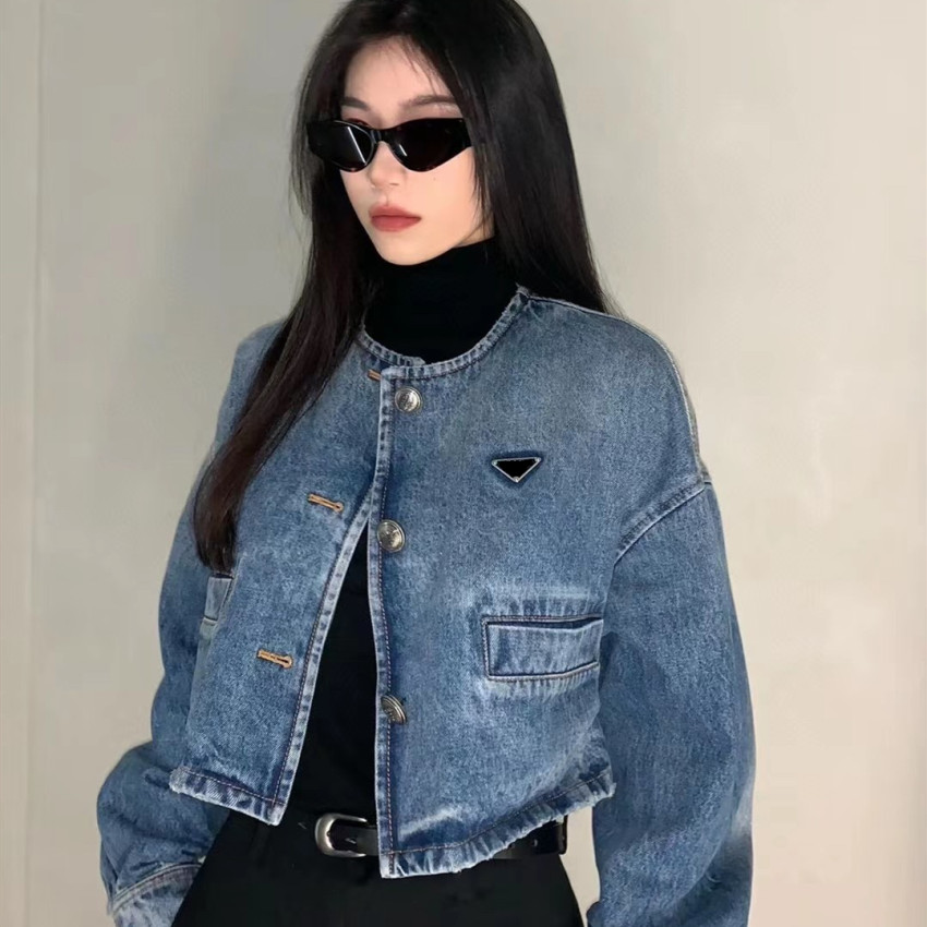 

Women' Jackets designer Luxurys Cowboy Coats for Womens Jeans Short Pocket Buttons Coat New Fashion Designers Long Sleeve SML NTH4 SV0X, Blue