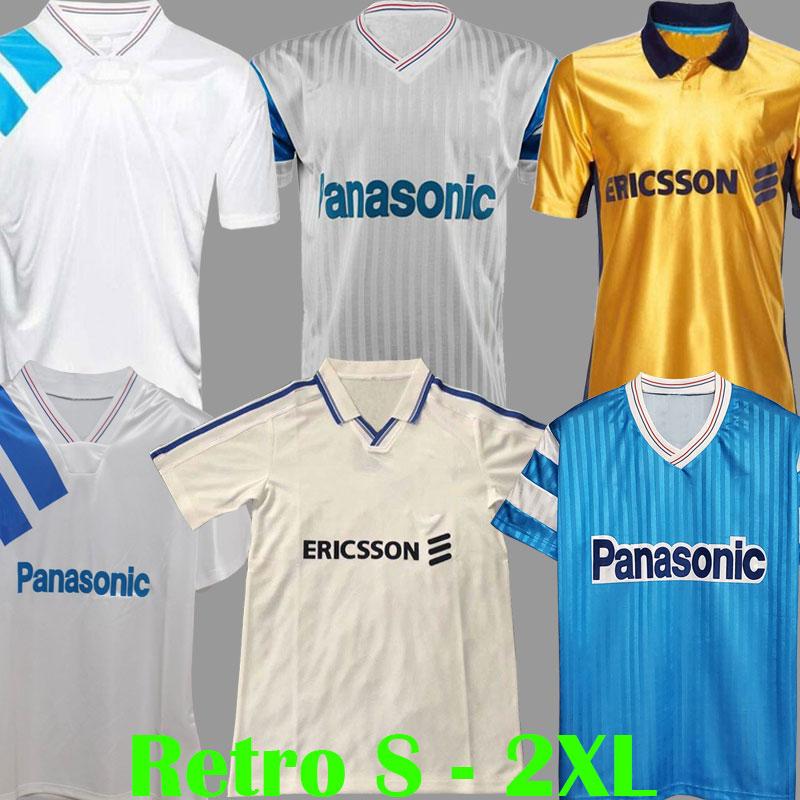 

Vintage 1990 1991 1992 1993 1998 1999 2000 Retro Soccer Jersey Maillot Olympique de MarseilleS Football shirts CANTONA WADDLE PELrsey PELE K, 1990/91 home