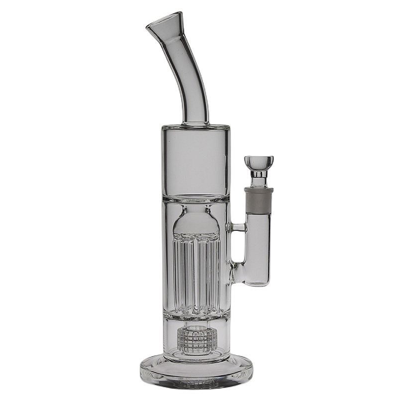 

SAML 37cm Tall Large Hookahs pillar Glass bong 8 pillars Dab Rig Water pipe Matrix perc mouthpiece from top joint size 18.8mm FC-707 PG3016-T