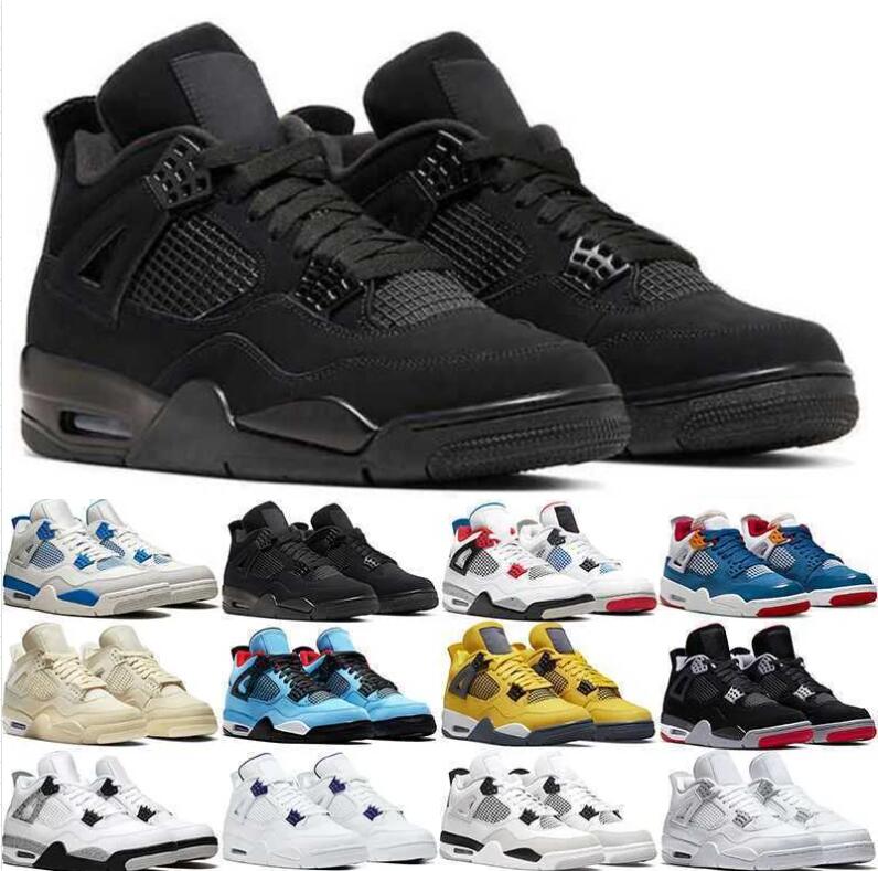 

4 4S retro Basketball Shoes jordens Black Cat University Blue Sail White Oreo Red Thunder Room Bred Cool Grey Flight Midnight Navy Men, #47