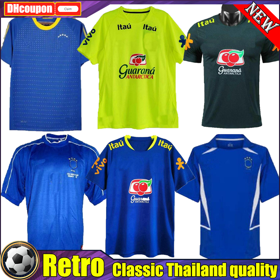 

Brasil Camisa de futebol RONALDINHO Retro Soccer Jerseys top thai quality 2002 2004 2006 2010 Vintage Maillot Classic Vintage shirt 57 88 94 98 00 RONALDO RIVALDO, 10