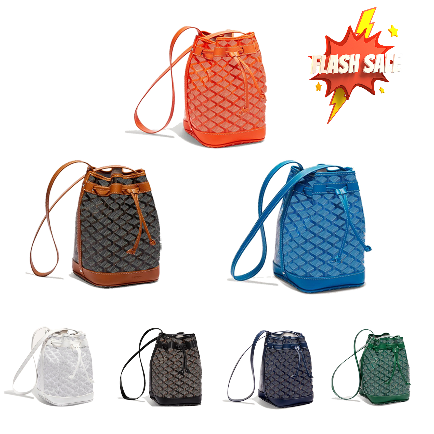 

New women's draw drawstring Large Capacity Men's Shoulder Bag Luxury Designer Simple fashion Tote Bag PETIT FLOT l Diagonal Body Classic GY leather Bucket Pocket bag, White