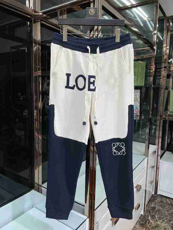 

Men's Pants Designer High version Autumn and Winter New Alphabet Patch Contrast Casual I NRVP, Upper rice white lower blue