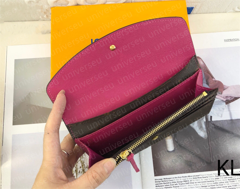 

Designers Wallet Short Long Wallets Bag Card Holder Carry Women Pocket Single Zipper Holders Money Cards Coins Men Leather Purse with box Dust bag card, Orange