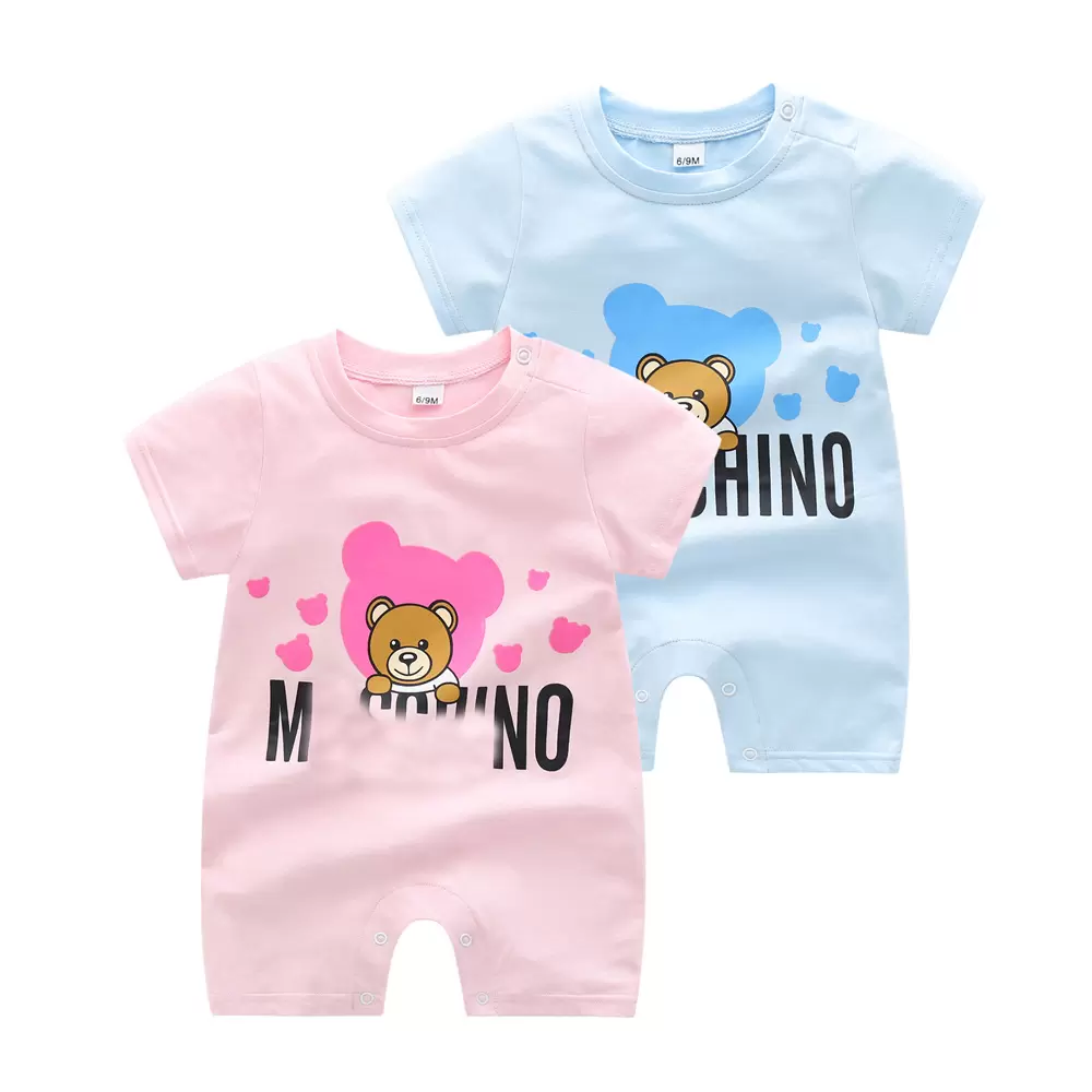 

2023 Summer Baby Rompers Short Sleeved Old Flowers Climbing Newborn Girl Boy Clothes Cotton Jumpsuit Children Pajama, Pink 2