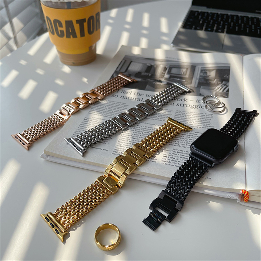 

Stainless Steel Straps Band Love Chain Small Incense Wind Bands Wristband Luxury Bracelet for Apple Watch 38/40/41mm 42/44/45/mm Strap for iWatch Series 3 4 5 6 7 8
