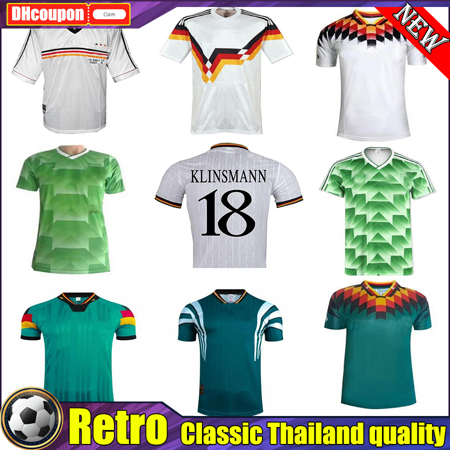 

1980 1996 1998 retro soccer jerseys top thai quality KLOSE MULLER PODOLSKI KLINSMANN MATTHAUS home away Vintage shirt, 06