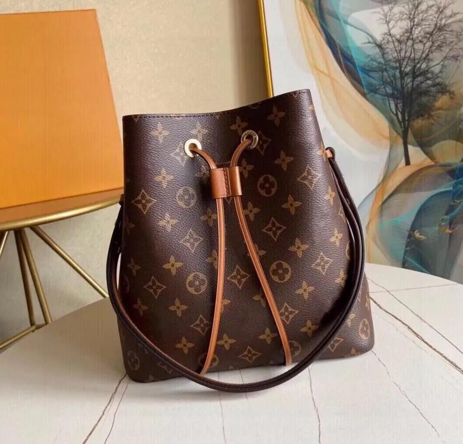 

hot luxurys designers NEONOE Bucket Shoulder Bags flower Purses louiseity Women Tote Brand Letter viutonity Genuine Leather Handbags vuttons crossbody bag, Red