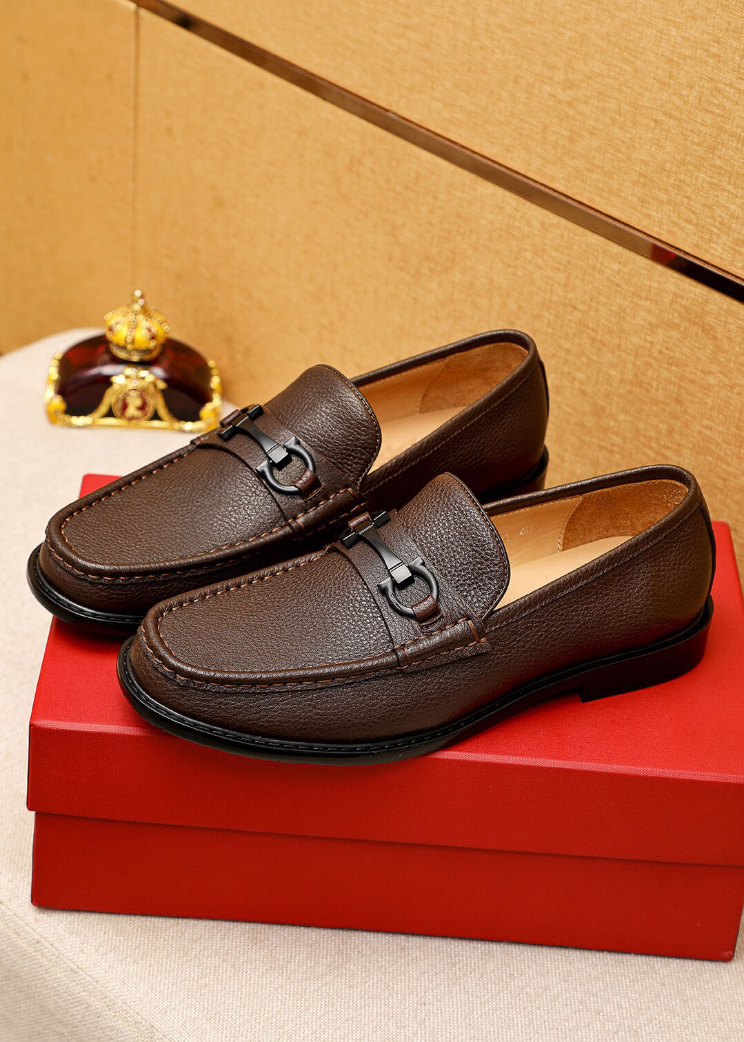 

2023 Mens Dress Shoes Formal Wedding Party Genuine Leather Flats Men Fashion Brand Designer Slip On Business Oxfords Size 38-45, Black 2