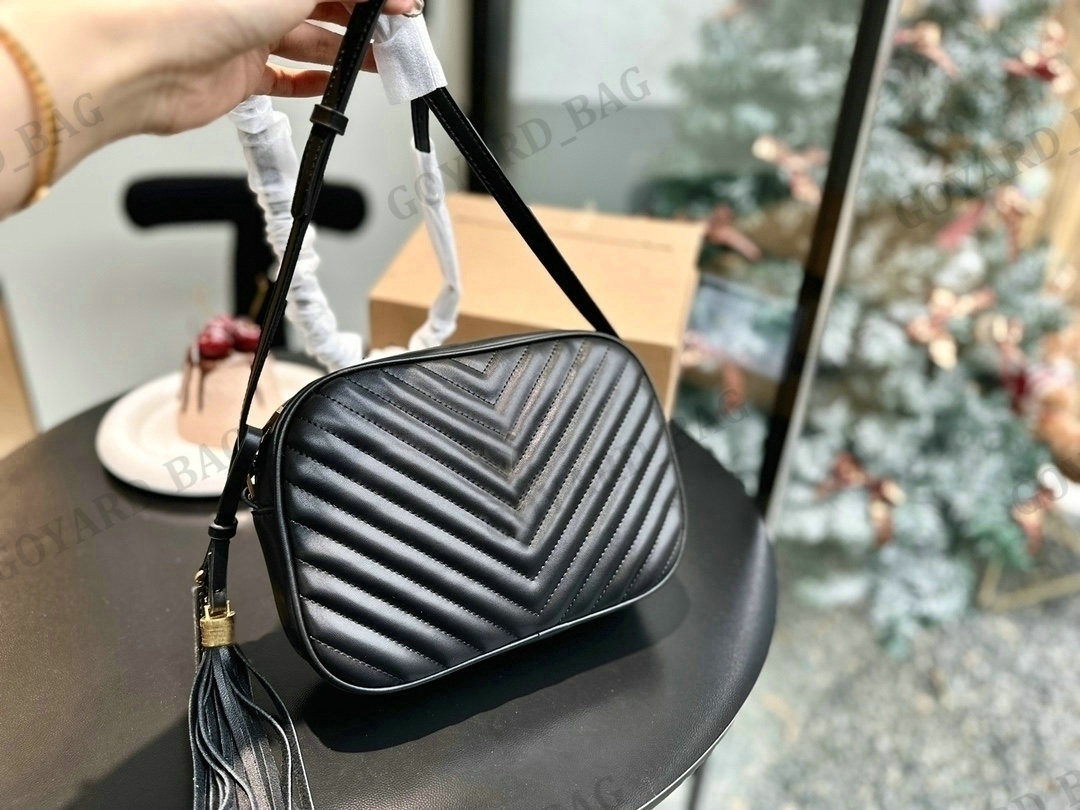 

LOU MINI BAG Shoulder Bags Luxury Designer Leather Camera Purse Full Leather Fringe Purse Women's Crossbody Bag