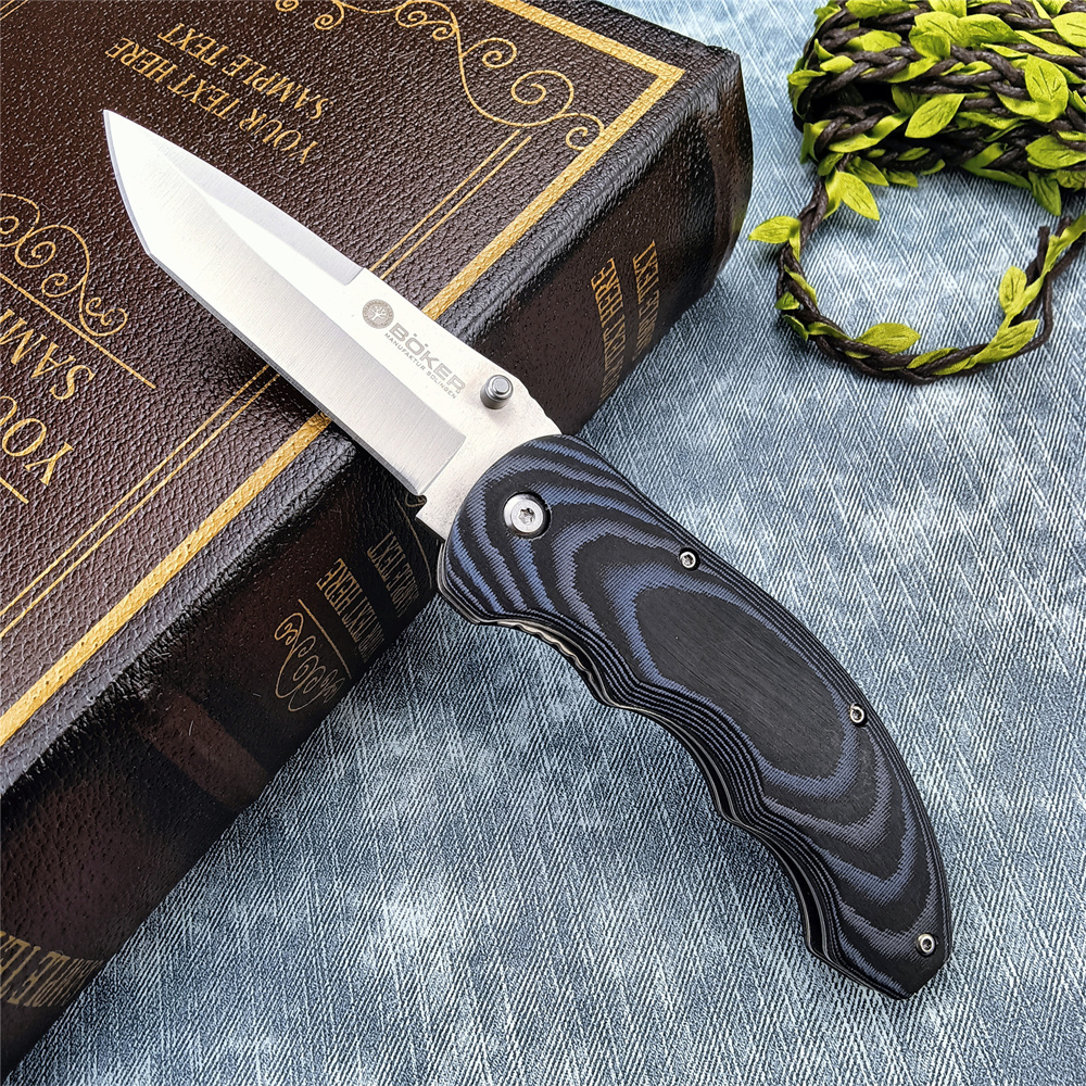 

Boker Outoor Pocket Knife Tactical Stainless Steel Blade Hunting Camping Self Defense Folder with Mikata Handle Kershaw BM 533 535 3300 Godfather Folding Knives
