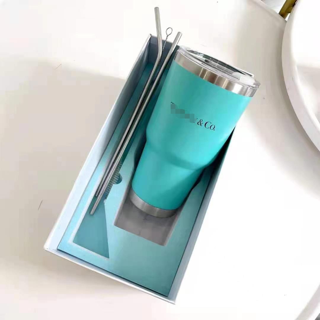 

Luxury Mugs Designer Lettes Print Stainless Steel Portable Water Bottle Outdoor High Quality Water Cups, Sky blue