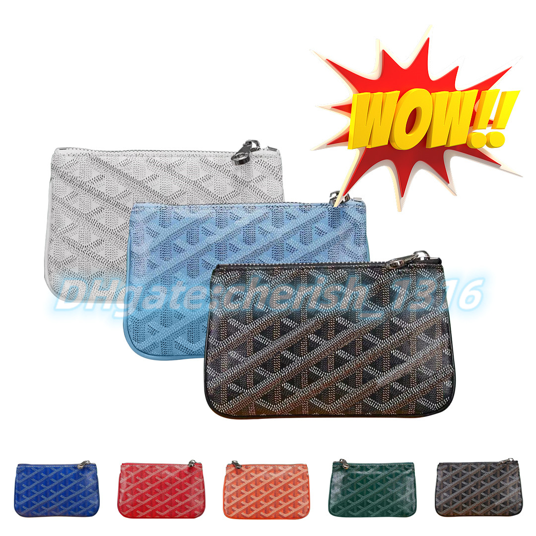 

Luxury Designer Womens mans Stuff Sacks Mini Wallet with box small wallets key pouch wristlets metal zipper wallet Pochette fashionable cardholder coin purses bags, Blue