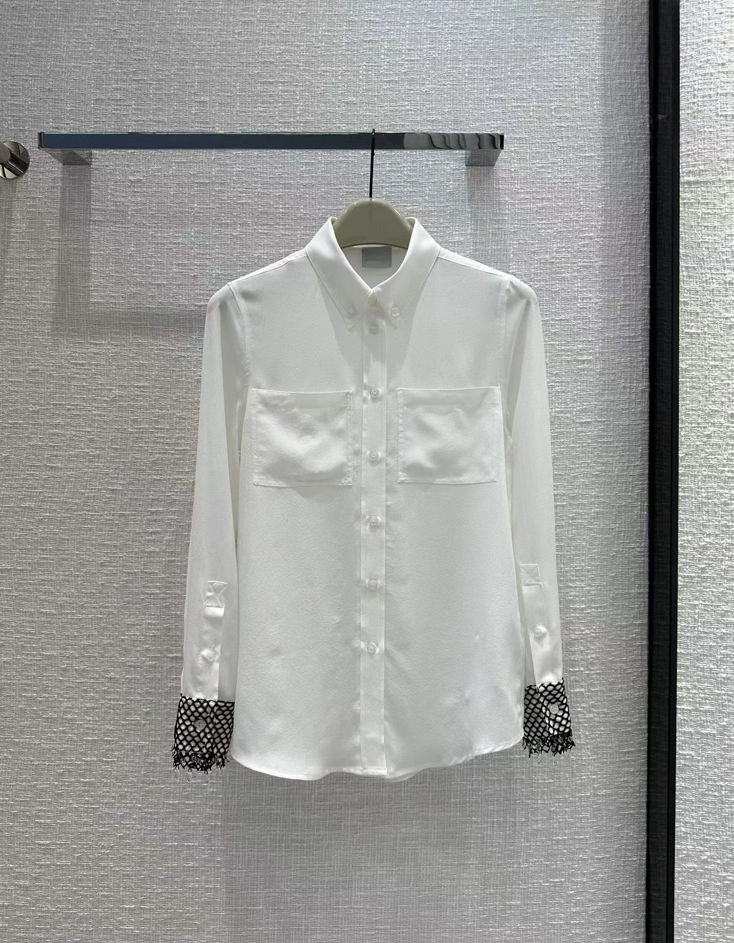 

Milan Runway Shirts 2023 New Spring Summer Lapel Neck Long Sleeve Designer Blouses Brand Same Style Women' Shirts 0306-8, White