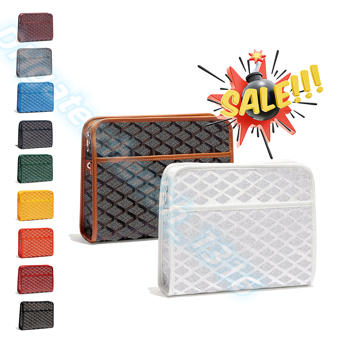 

womens Toiletry Kits Luxury Designer GY JOUVENCE wash Clutch make up Bag men Wallet hangbag CrossBody totes Genuine leather Shoulder fashion travel goya wash Bags, Green