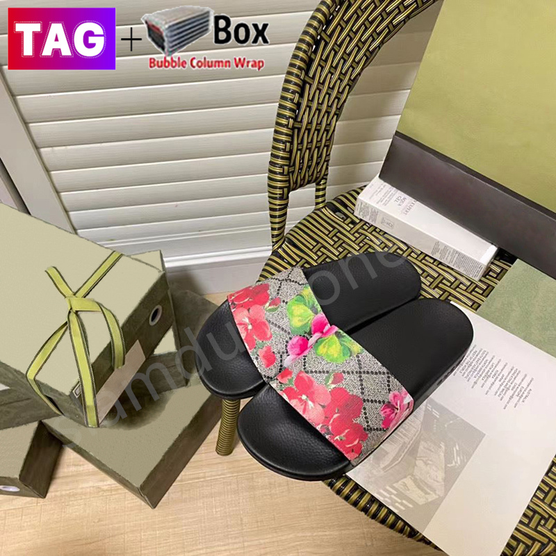 

Flat Designer Men Women Slippers Flower Shoes snake print Slide Summer Wide Flat Sandal Beach Slipper Luxury Sandals With Platform Ladies Home Flip Flops US5-11.5 Box, #20- flowers white