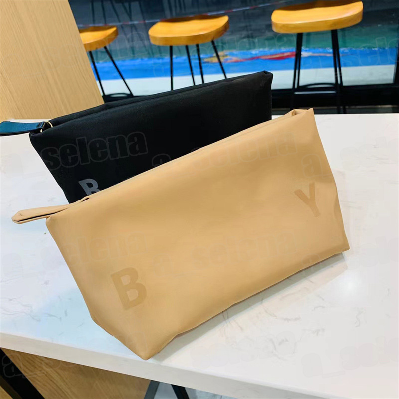 

Designer Makeup Cosmetic Bags for Women Traveling Toilet Clutch Bag Wash Toiletry Pouch Khaki and Black Colors