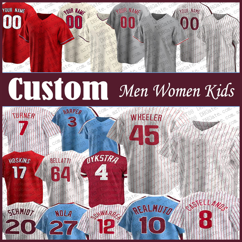

Bryce 3 Harper Trea Turner Philadelphia Baseball Jersey Custom Phillies JT Realmuto Zack Wheeler Kyle Schwarber Aaron Nola Rhys Hoskins Andrew Bellatti Nick Nelson, Shown