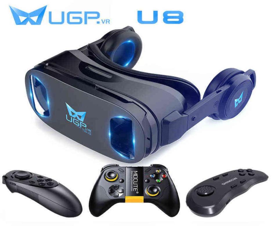 

UGP U8 VR Glasses 3D Headset Version IMAX Virtual Reality Helmet Movie Games With Headphone 3D Glasses Box Optional Controller H223120440