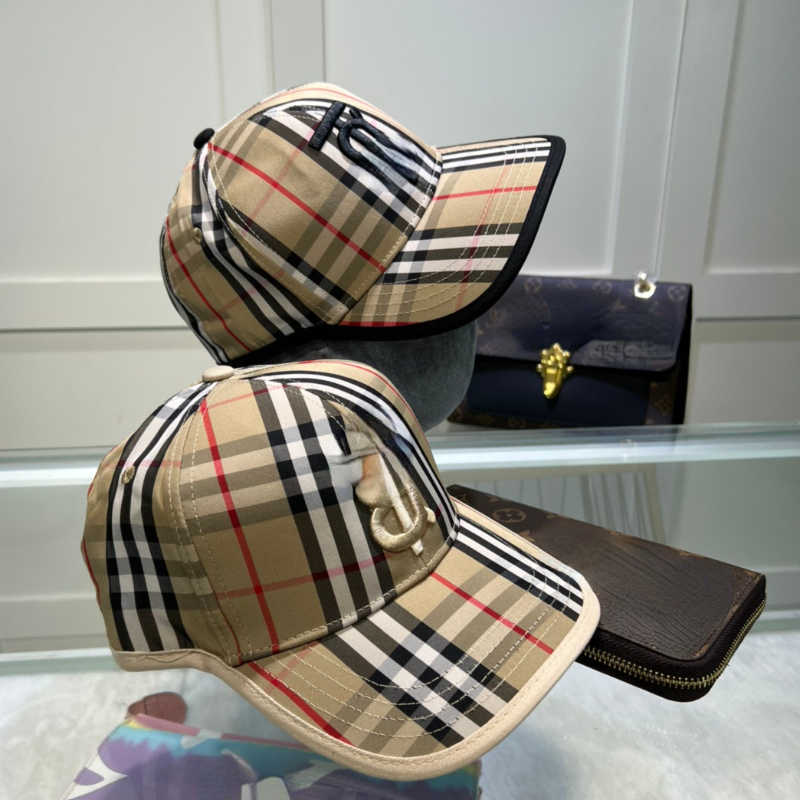 

Designer Hats Ball Caps Mesh Letter Embroidery Plaid Cap for Man and Women WPGC, Beige