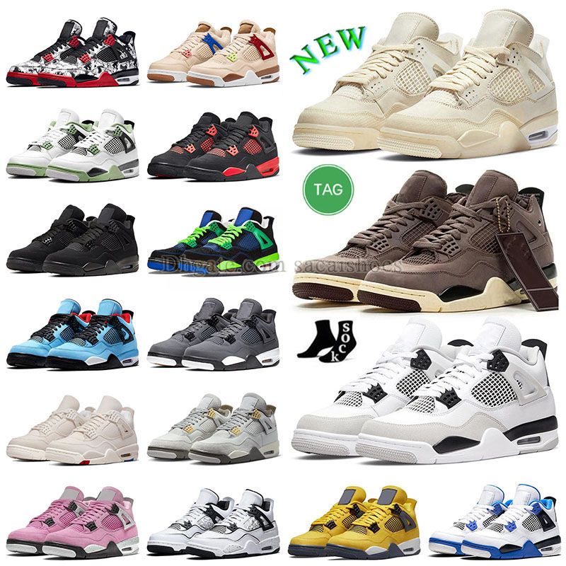 

2023 new mens womens basketball shoes jumpman 4 4s millitary black cat white cement oreo red thunder psgs a ma maniere violet ore canvas pure money brown j4 j4s sneakers, J37 36-47 flight nostalgia