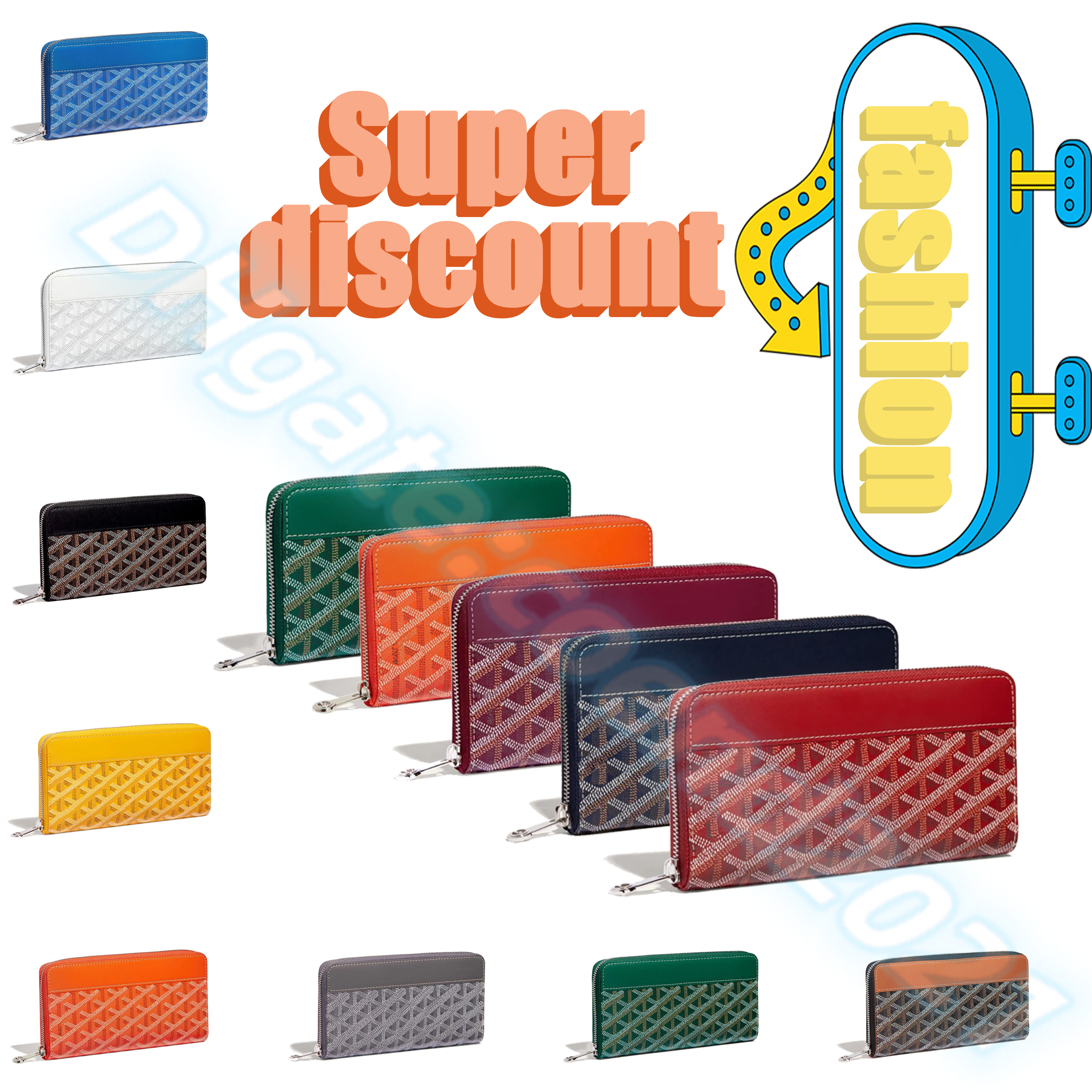 

Gy Wallets Long Wallets Portefeuille Matignon with box key pouch women goya wallet men Coin purse Top Designer wallet PM cards holder 12 card slots Card pack wristlets, Black+brown