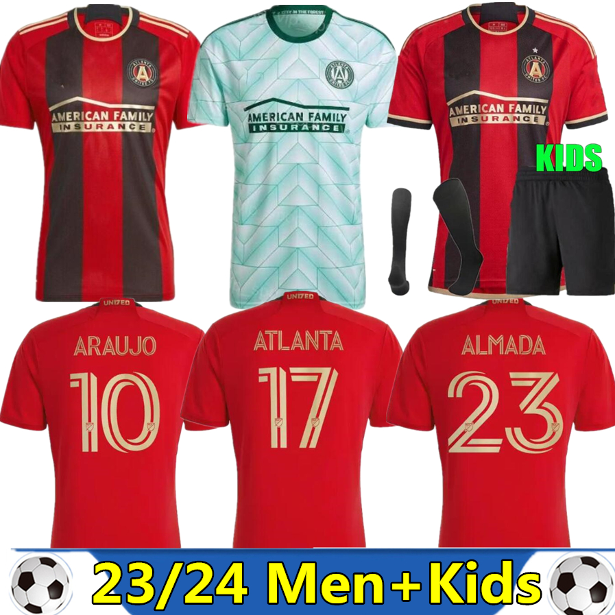 

22 23 24 Atlanta MARTINEZ United FC Soccer Jerseys sets MLS 2022 2023 fans player Maillots de foot BARCO ROBINSON ARAUJO ALMADA Home men kids kis Football shirts, Black