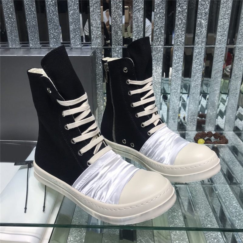 

Owens canvas casual shoes for men woman fashion outdoor breathable Rick designer boots multicolor thick bottom massage rubber Non-Slip Plate-forme luxury sneakers, Color 1