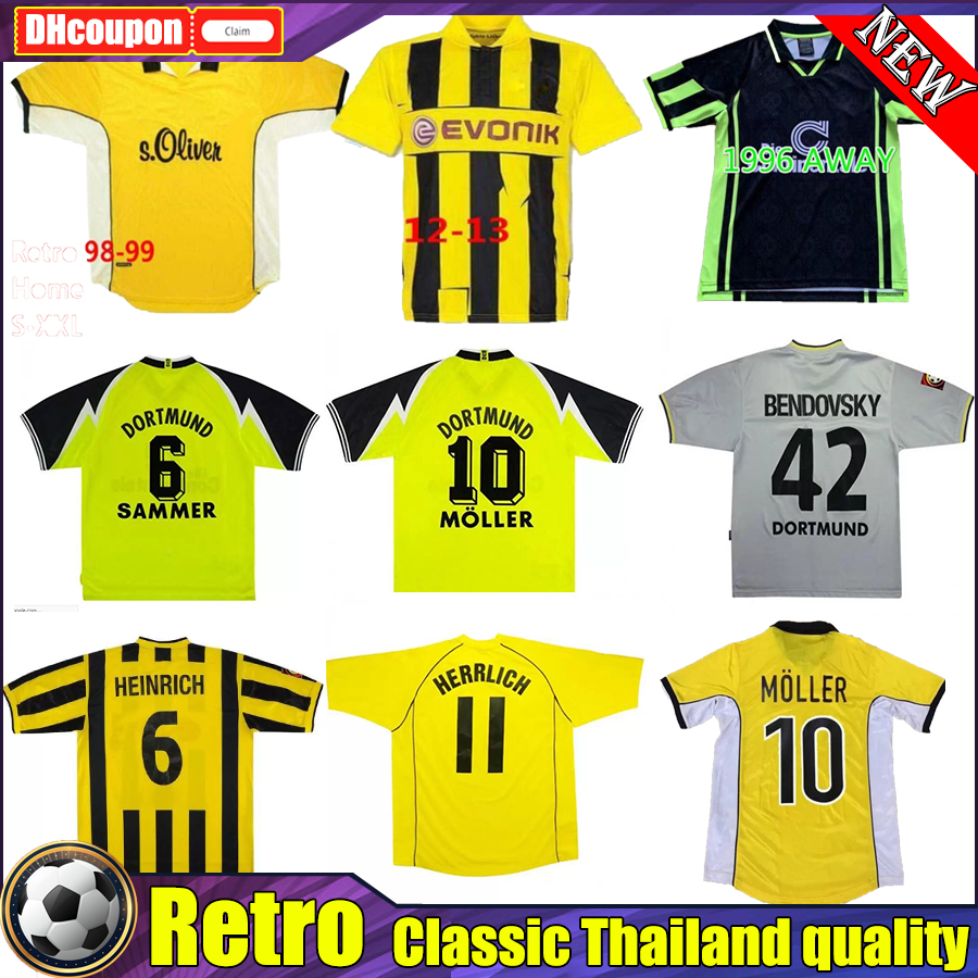 

Borussia dortmund Retro top adult Soccer Jerseys 95 96 97 98 99 00 01 02 Lewandowski REUS METZELDER DEDE MOLLER AMOROSO ROSICKY Classic Vintage shirt, 06
