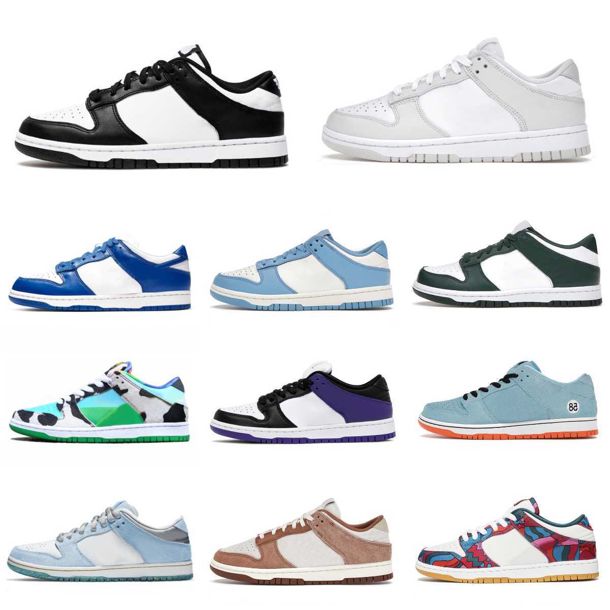 

Designers SB Lows Sports Shoes DuNkS Safari Mix Grey Fog Black White Paisley UNC Blue Raspberry Women Men StrangeLove Low Sports Bart Simpson Green Trainer Sneakers, Please contact us