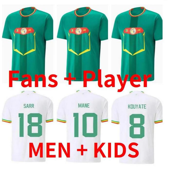 

2022 2023 Senegal Soccer Jersey MANE 22 23 world cup home away KOULIBALY GANA KOUYATE D.DIA SARR Diallo football shirts fans player version men kids kit top uniforms 666
