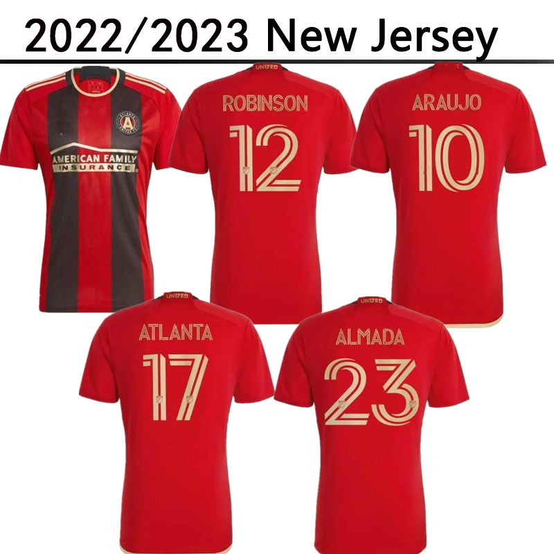 

22 23 Atlanta MARTINEZ United FC Soccer Jerseys sets MLS 2022 2023 fans player Maillots de foot BARCO ROBINSON ARAUJO ALMADA Home men Football shirts red