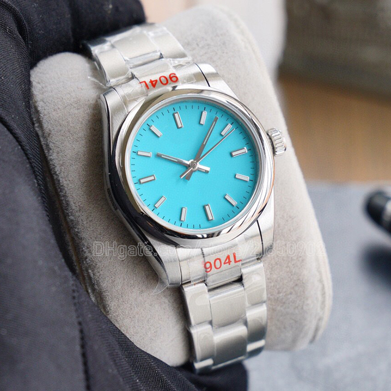 

31mm Dial Wristwatch Oyster Case Sapphire Lovers Couples Ladys Men Women Watch Automatic Watches Iced Blue Movement Mechanical Steel Mens Womens Wristwatches, Color 2