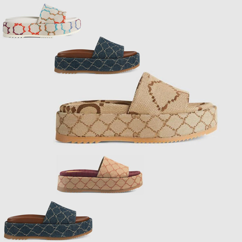 

Embroidered Designer Women Womens Leather Sandals Mens Jelly Slippers 2023 Shoes Summer Classic Slide Printed Flip Rubber Flops Luxury Dress Flat New Thick Bottom