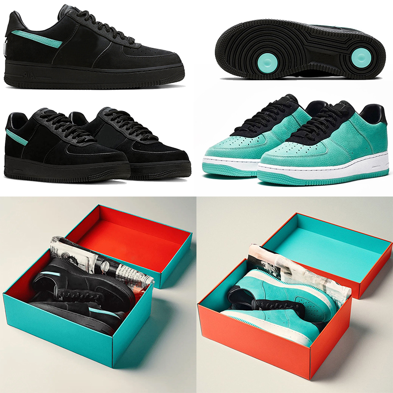 

Tiffany & Co. 1837 Airforces 1 Low Mens Running Shoes Black Blue Multi Color Platform Shoe Men Women Lows Trainers Sports Sneakers Size 36-45 With Box