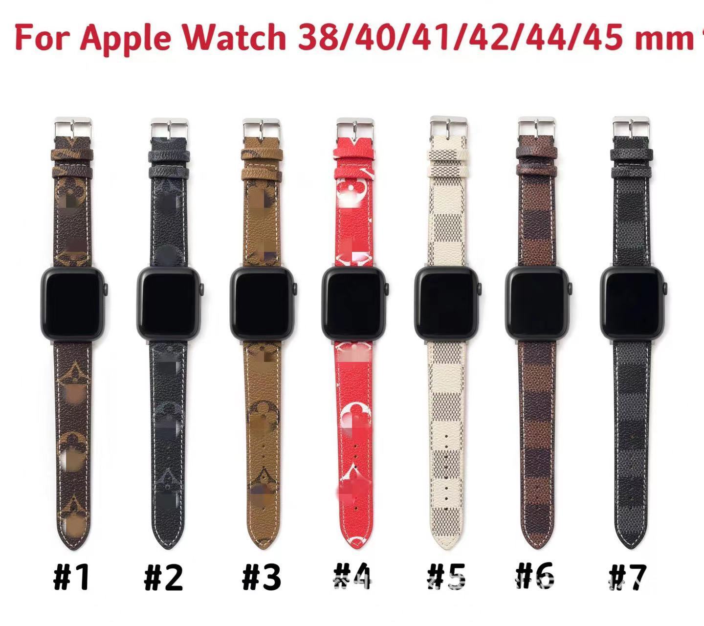 

Fashion Top Designer Watchband Straps for Apple Watch Band 41mm 45mm 42mm 38mm 40mm 44mm Luxury G Designs watchbands iwatch 8 7 6 5 4 PU Leather L Flower